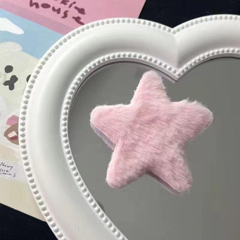Plush Star Hair Clip - Cute Five-Pointed Autumn/Winter Style Side Clip for Girls