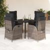 Vidaxl 5-Cz. Garden Furniture Set With Cushions, Grey, PE Rattan