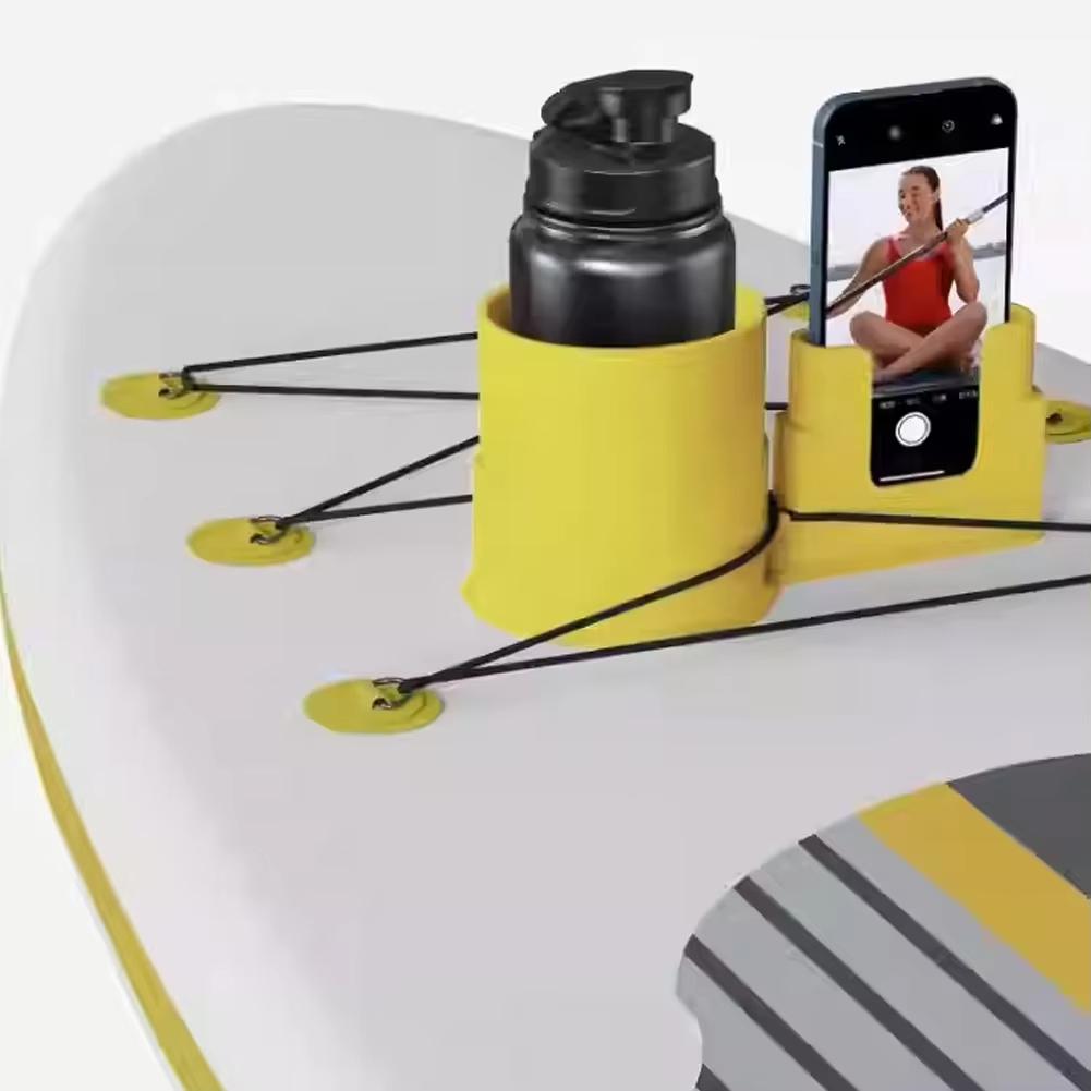 Universal Sup Water Bottle And Phone Holder 2 In 1 Silicone Cup Holder And Phone Mount For Paddle Board Kayak And Canoe