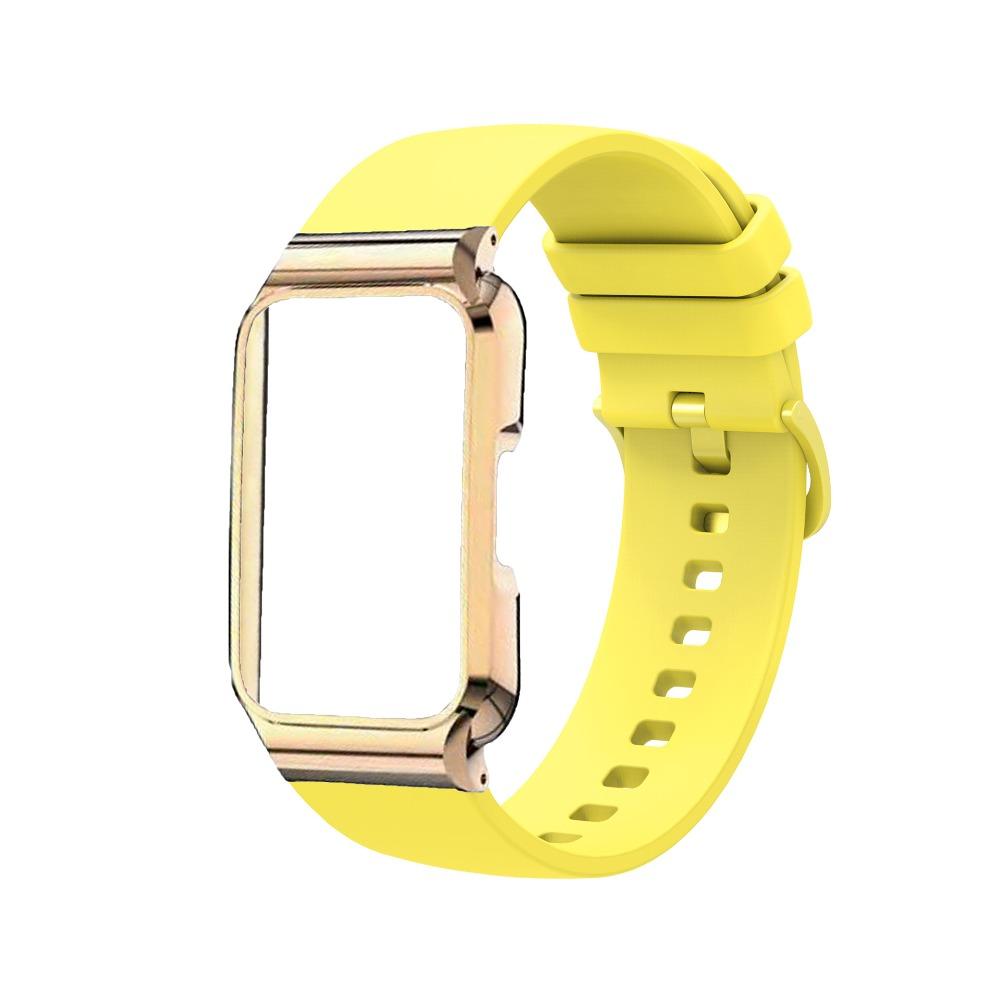 Silikonrem med metallskyddsfodral för Huawei Band 11 / Band 11 Pro Ersättningsarmband för Smartklocka