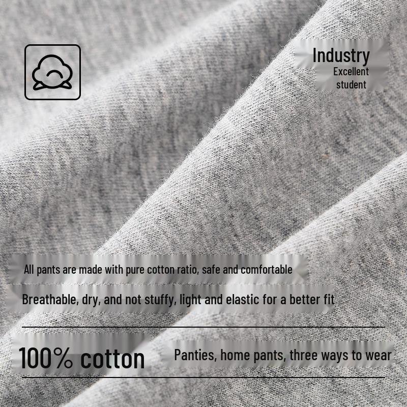 Langsha Men's Pure Cotton Loose Fit Boxer Underwear 3-Pack