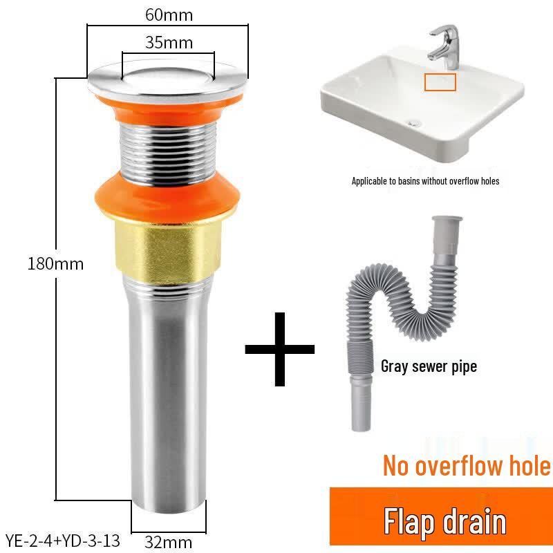 Stainless Steel Washbasin Drainer Kit
