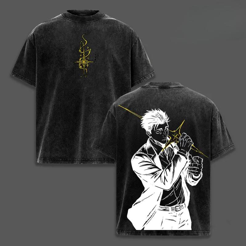 

Jujutsu Kaisen Higuruma Hiromi Printed Tee Men Women Retro Washed T-shirts Cotton T Shirt Oversized Clothing Harajuku Tshirt S