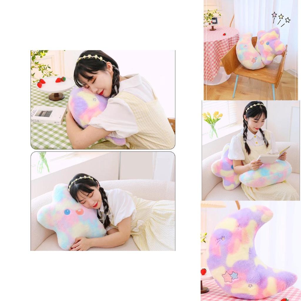 Cute Plush Moon And Star Sleeping Pillow For Girls