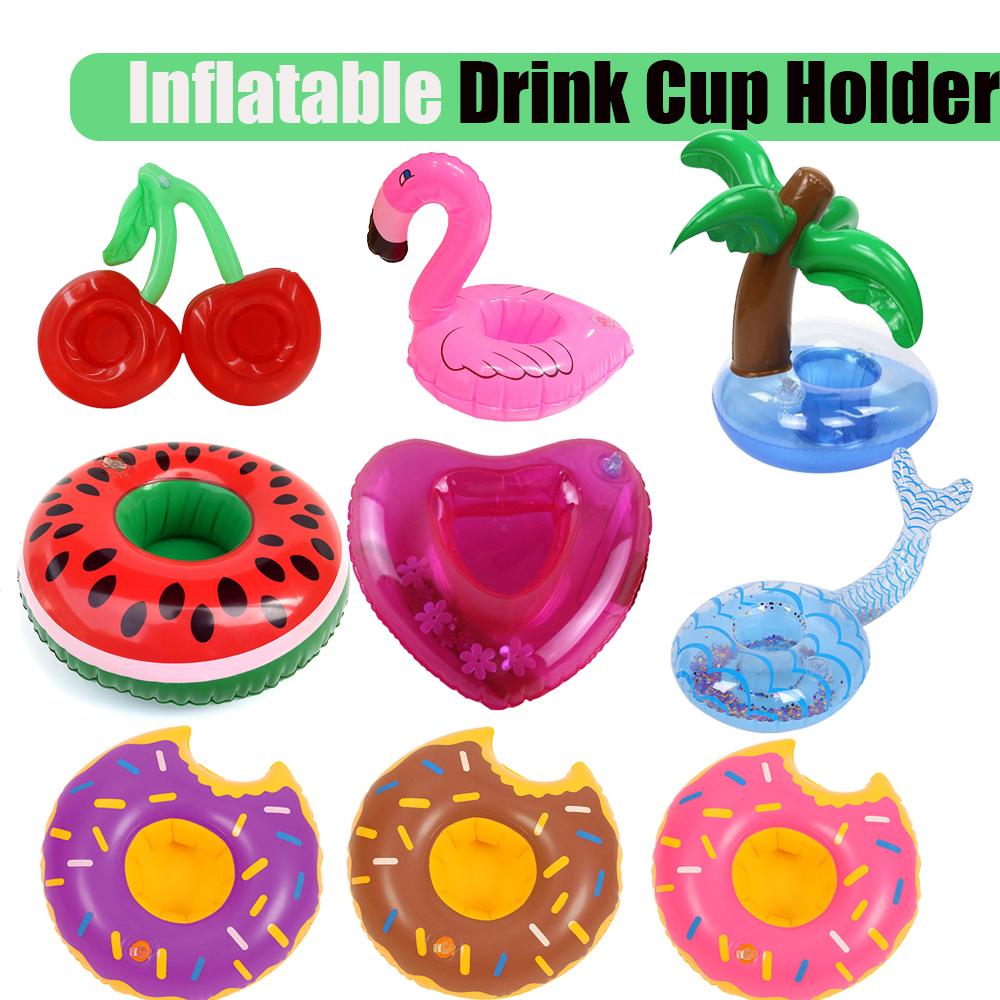 1pc Inflatable Cup Holder Flamingo Drink Holder Swimming Float Bathing Pool Party Decoration Bar Coasters Pool Accessories