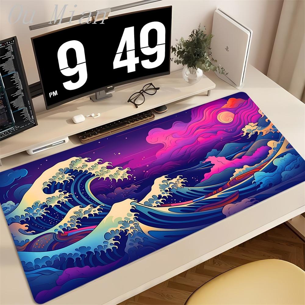 Large Mousepad Japan Great Wave Mousepads Keyboard Mat Deskpad Pc Game Desk Mats Company Mouse Pad Rubber anti slip Mouse Mats