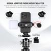 NEEWER Smartphone Tripod Mount Aluminum Smartphone Holder Clamp with Cold and Compatible with iPhone Pro Mini and Galaxy S23 Adapter, Shoe, 1/4" 3/8"