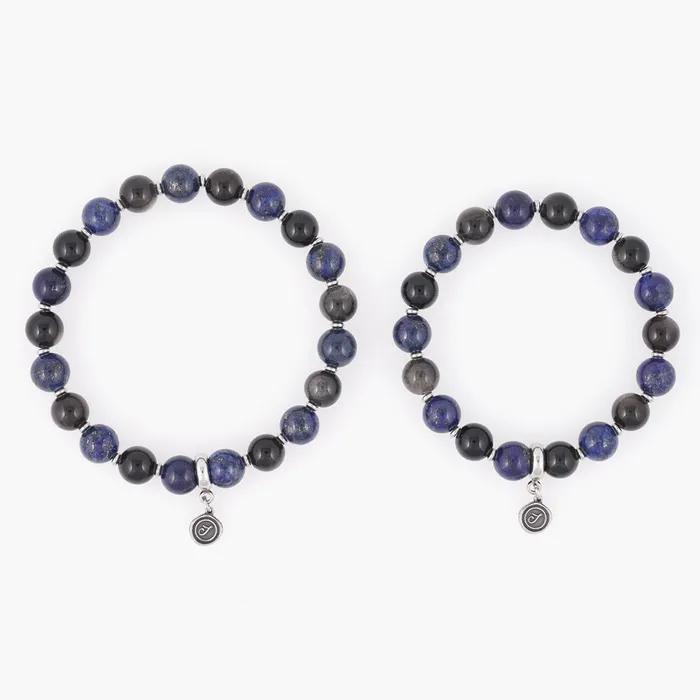 8mm Lapis Obsidian Mix Gemstone Bracelet (C2403AC1185_BL)