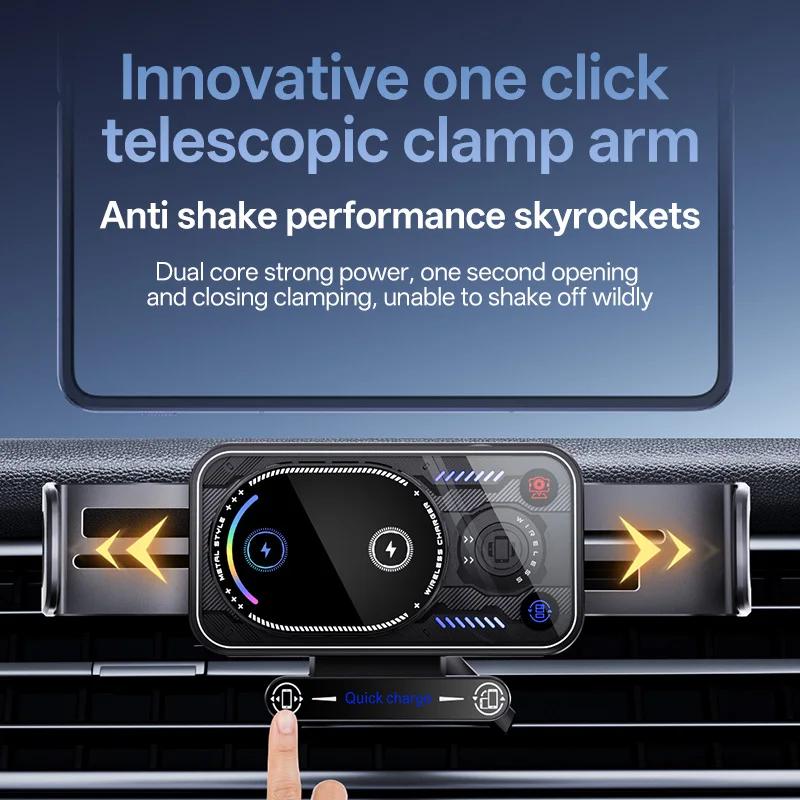 Wireless Charger Stand Air Vent/Dashboard Phone Mount Fast Charging Station For iPhone 17 Samsung Galaxy Z Fold  Z Flip 7/6/5/4