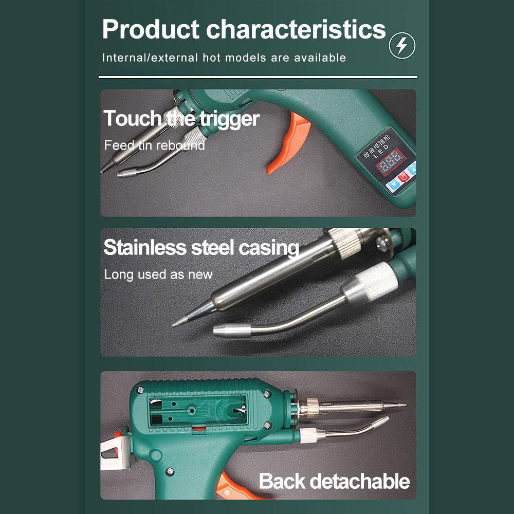 80W 120W Digital Handheld Soldering Gun US 110V/EU 220V Adjustable Temperature Automatic Soldering Gun Soldering Iron