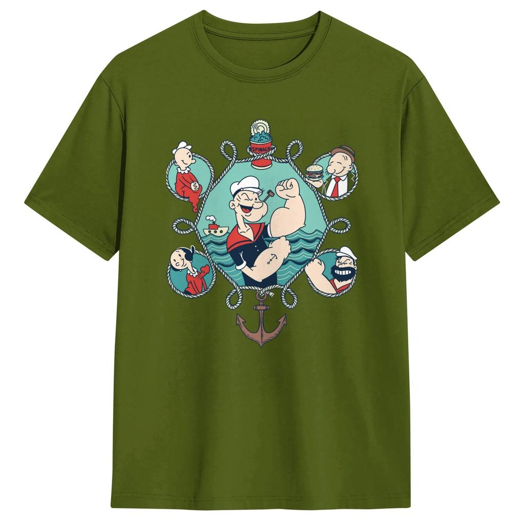 T-shirt Popeye il Marinaio Estate T-shirt Popolari 100% Cotone Girocollo Taglia Grande 5XL Magliette Manica Corta Y2K Retro Top