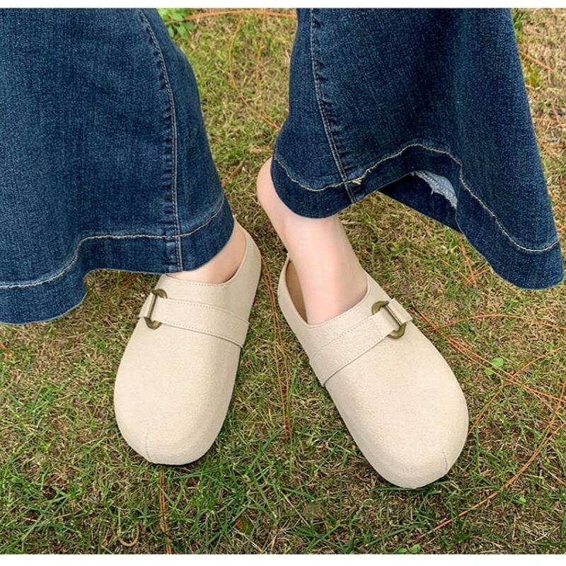 

Fashion Hot Sales 2025New Women s Shoes Women s Toe Slippers Suede Leather Clogs Women s Sandals Retro Fashion Garden Clog Slide 41 грязно-белый