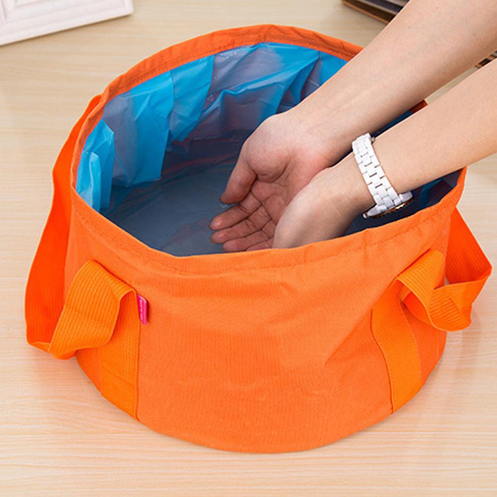 15L Camping Bucket Outdoor Wash Basin Waterproof Folding Bucket Portable Collapsible Water Bucket for Travel Fishing