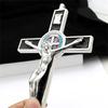 Pendentif Croix Suspendue en Métal Jésus Crucifix Ornement Catholique Artisanat pour Maison Église Chambre Décoration de Voiture Méditation