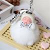 Pendant For Girls Ball Pendant Plush Keychain Pompom Keyring Fluffy Plush Doll Sleeping Baby Doll