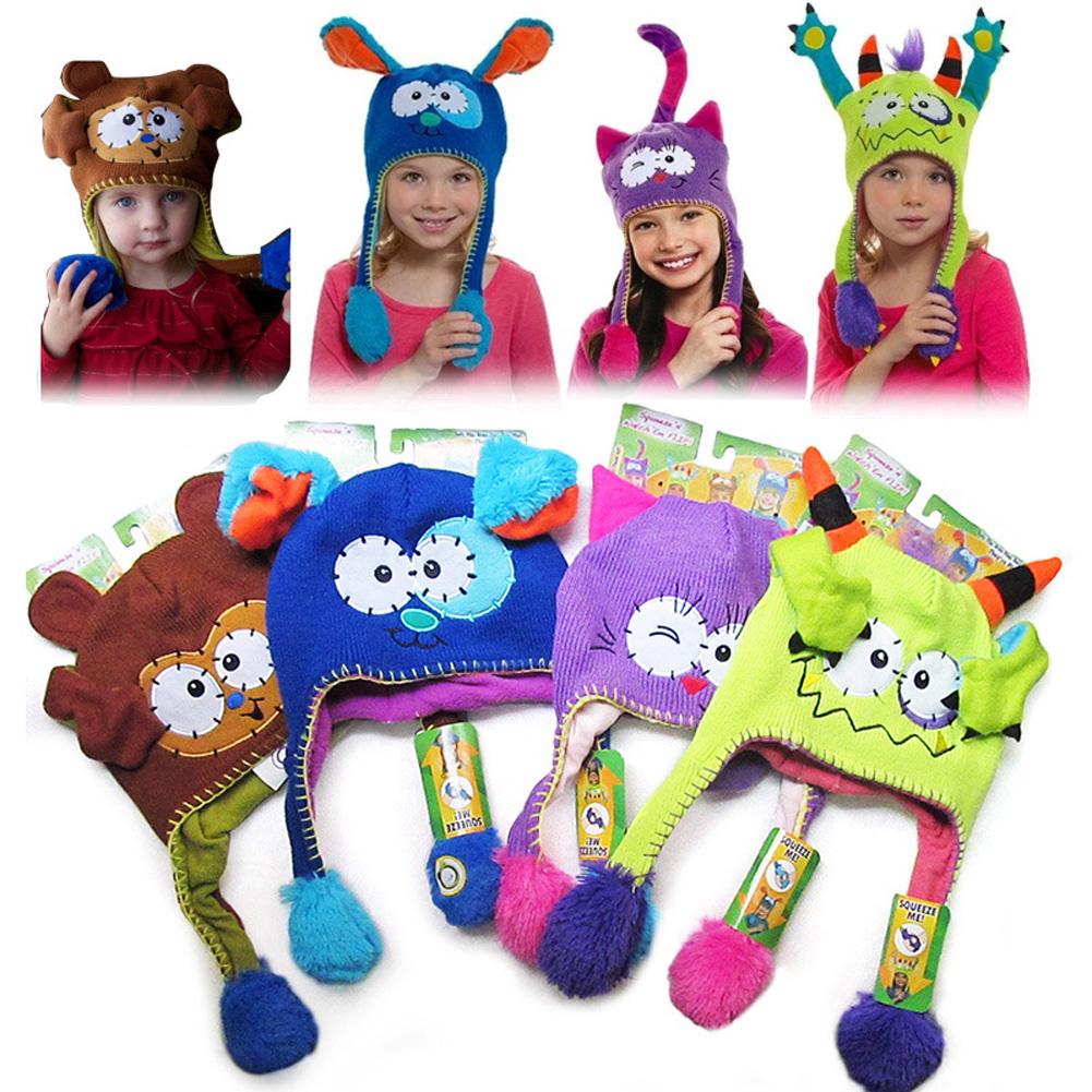 Moving Ears Hat Infant Bomber Hat Sweet Cute Knitted Cartoon Wool Hat
