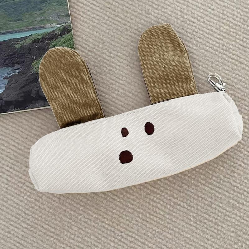 Dog Pencil Case Large Capacity Pen Organizers Storage Bag Canvas Pencil Pouches Travel Cosmetic Bag for School Office