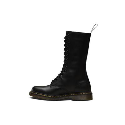 1914 Rund Zehen Schnürung Mittelhohe Stiefel Unisex Stiefel Schwarz 11855001