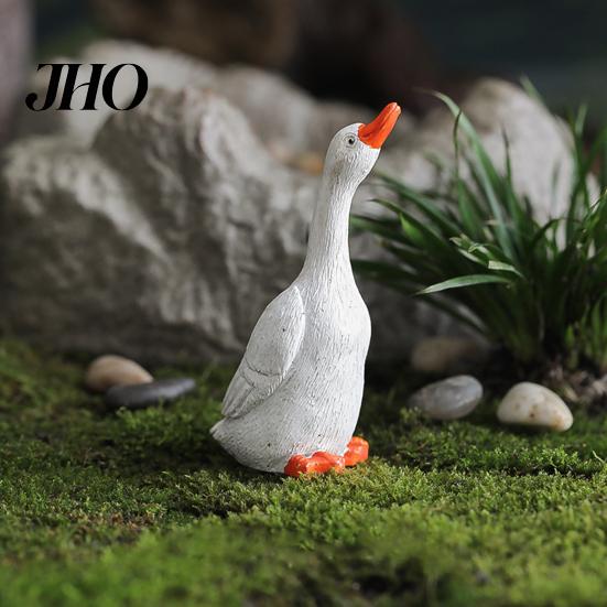 Resin Goose Statues Realistic Ornament, Miniature Figurine, Garden Statue Outdoor Micro Landscape Decor for Bonsai Patio Small Lawn Ornaments