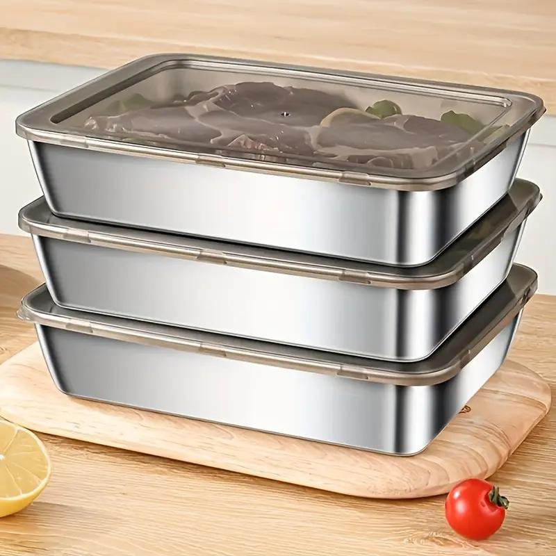4PCS Stainless Steel Food Storage Set - Leak - Proof Lids, Durable & Easy , Sandwiches, Fruits - Great for Home, Parties