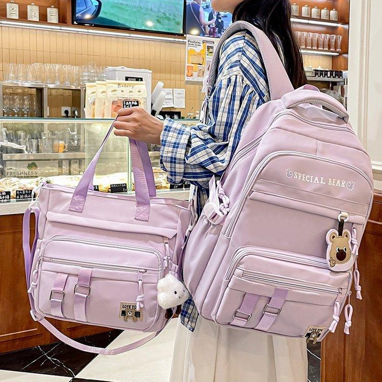 Schoolbag Mori ins Simple contrasting colors Large capacity High value Versatile schoolbag Junior high school students College students Backpack
