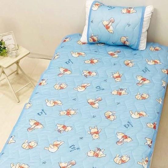 MORIPiLO Disney Cooling Mattress Pad Single (Winnie Pooh Honey Summer Cool Sheet) Blue 100x200cm Goods Bed Futon Adult Cute Soft Character Morishita