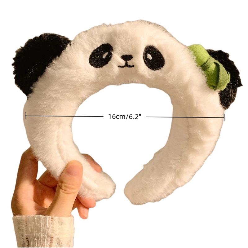 Cute Cartoon Panda Plush Headband For Women'S Face Washing Amusement Park Funny And Creative Headband For Zoo Hair Accessories