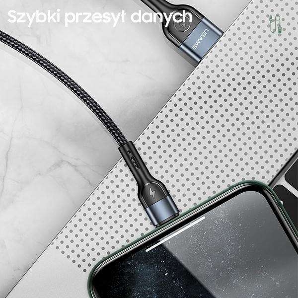 Usams Kabel Pleciony U55 2A Lightning1Szt. For Set U55 Zielony/Green 1M Sj448Usbsg02 (Us-Sj448)
