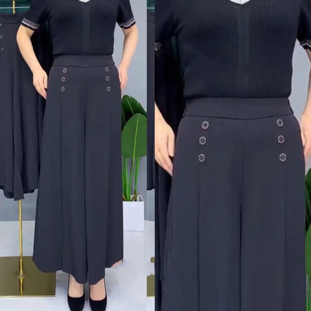 Fashion Draped Wide-leg Skirt Trousers High Waist Thin Temperament Women's Trousers Summer Cool Loose Big Foot Dumping Trousers