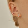 LUNNE Silver Flower Dot Q Ear Cuff #LSE06