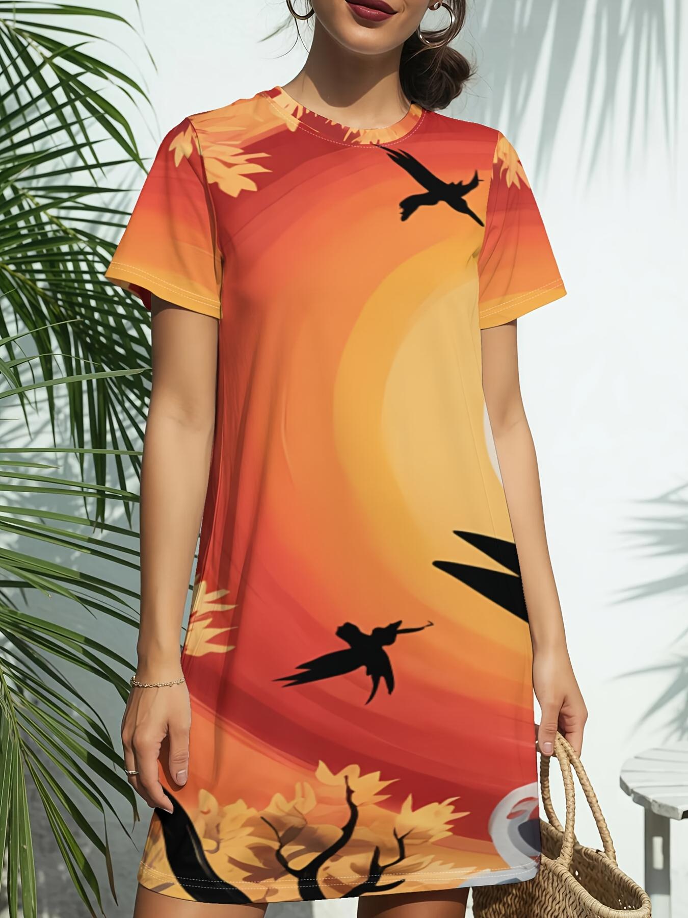 

Women S New Crew Neck Short Sleeve T-Shirt Dress. American Trend Digital Print. Casual ; Versatile for Spring And Summer. Elegant And Chic Wom S re 4XL дубильная кора