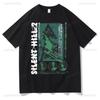 Horror Game Fun Silent Hill 2 Printing T Shirts Male Rock Shortsleev Tees Novelty Trend Vintage Casual Tops Cotton Ropa Hombre