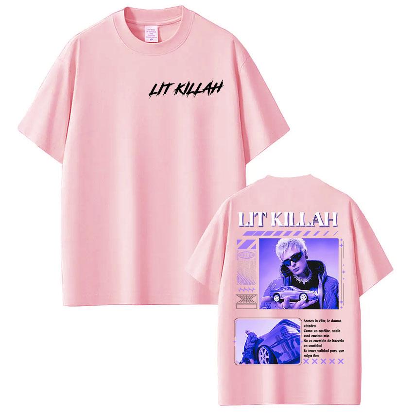 Rapper Lit Killah Album Tshirt Tour Merch Vintage Oversized Short Sleeve Tshirts Unisexs Hip Hop Gothic Punk T Shirts Streetwear