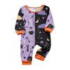 Family Matching Halloween Printed Pajama Set Short Sleeve Top and Pants for Parent and Child