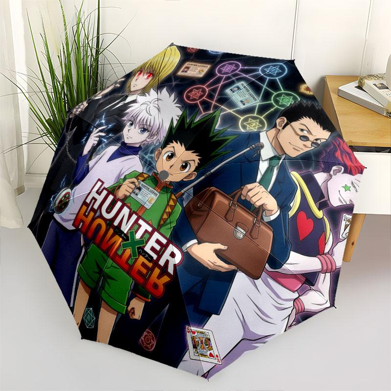 1 PC Automatic Folding Umbrella - Hunter X Hunter Pattern Portable Foldable Design With 8 Ribs Christmas Birthday Gifts