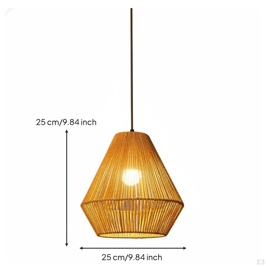 Rattan Hanging Lamp Materials Pendant Light Handmade Woven for Restaurant