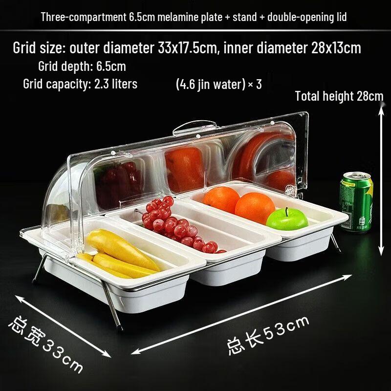 Melamine Buffet Food Display Tray with Lid