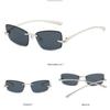 Rimless Cat Eye Sunglasses Women Fashion Trendy Eyewear