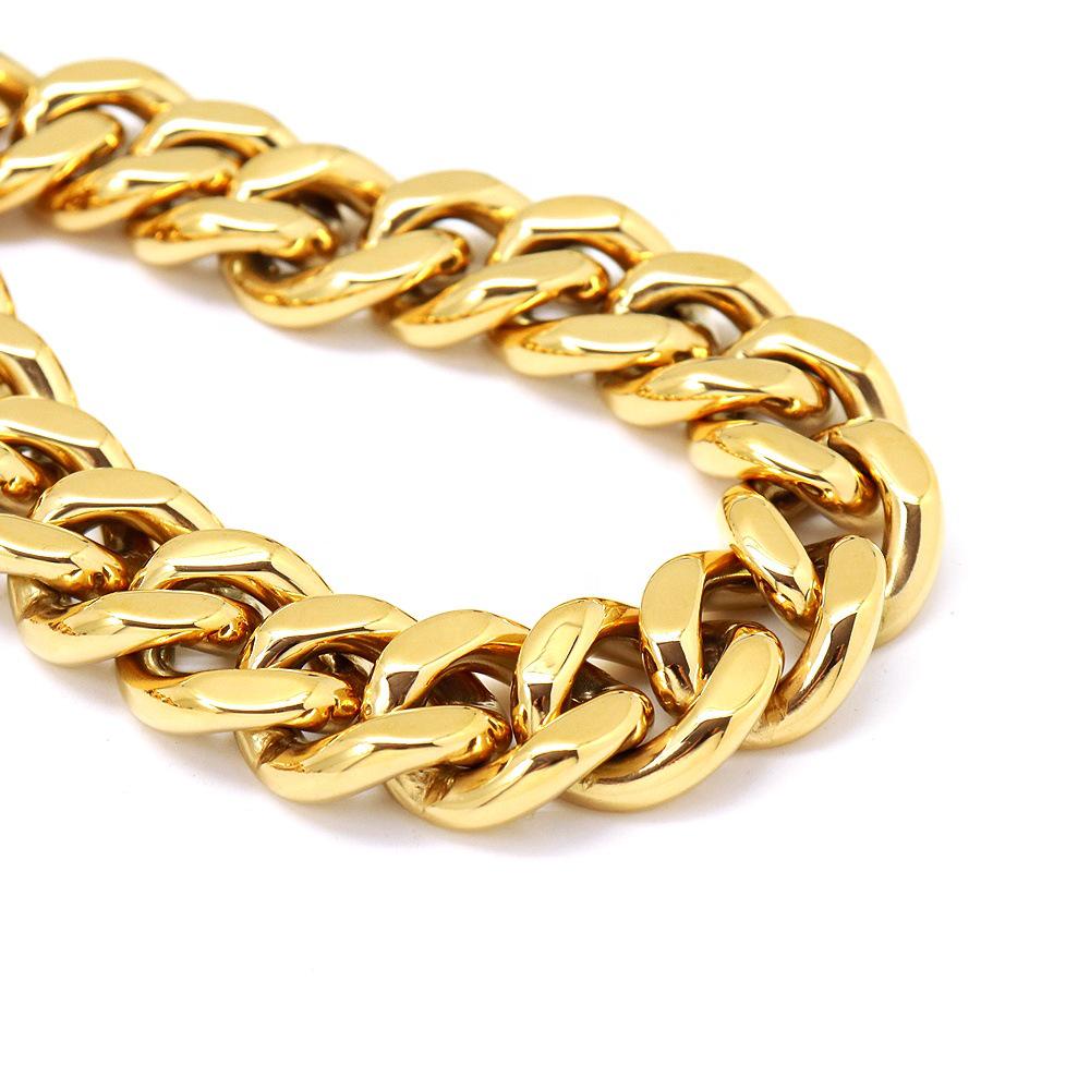 Spot 19mm Golden Stainless Steel Dog Leash for Medium and Large Dogs - Hot Selling