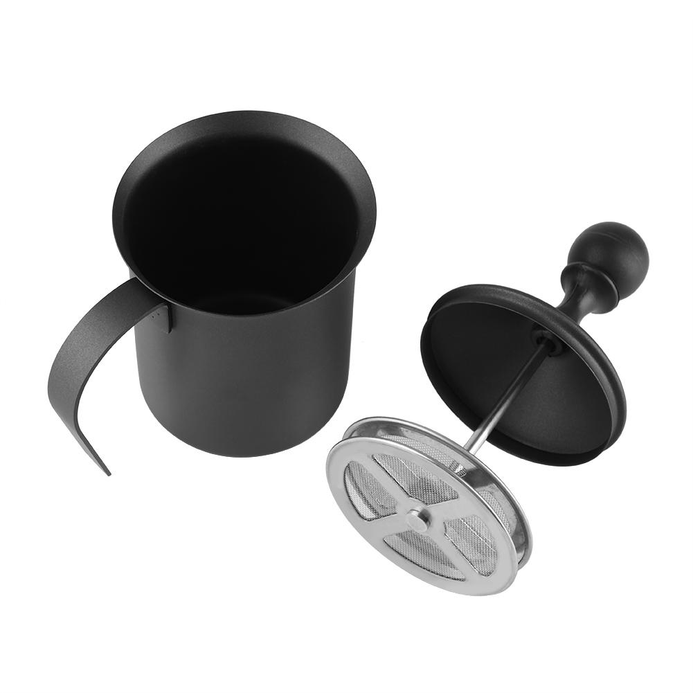 Stainless Steel Manual Double Mesh Milk Frother Foam Maker Coffee Decoration Tool (400ml)