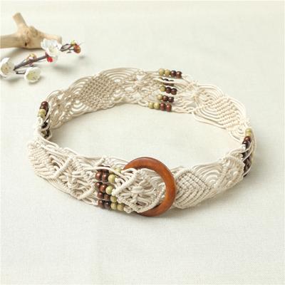 Ethnic Style Knitting Belt Chinese Knot Girls' Belt Fashion Creative Handmade DIY Skirt Belt