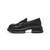 Augustine thick-heeled loafers for women's 2025 new autumn thick-soled British comfortable soft-soled black small leather shoes