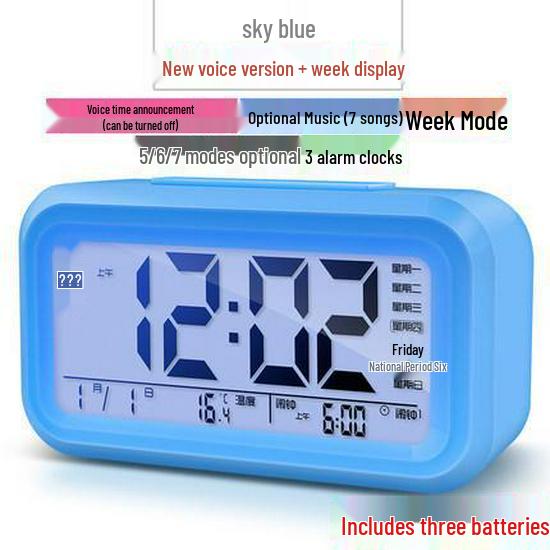 Multifunctional Smart Alarm Clock for Students and Children, Wake-Up Tool, Desktop Clock for Boys and Girls