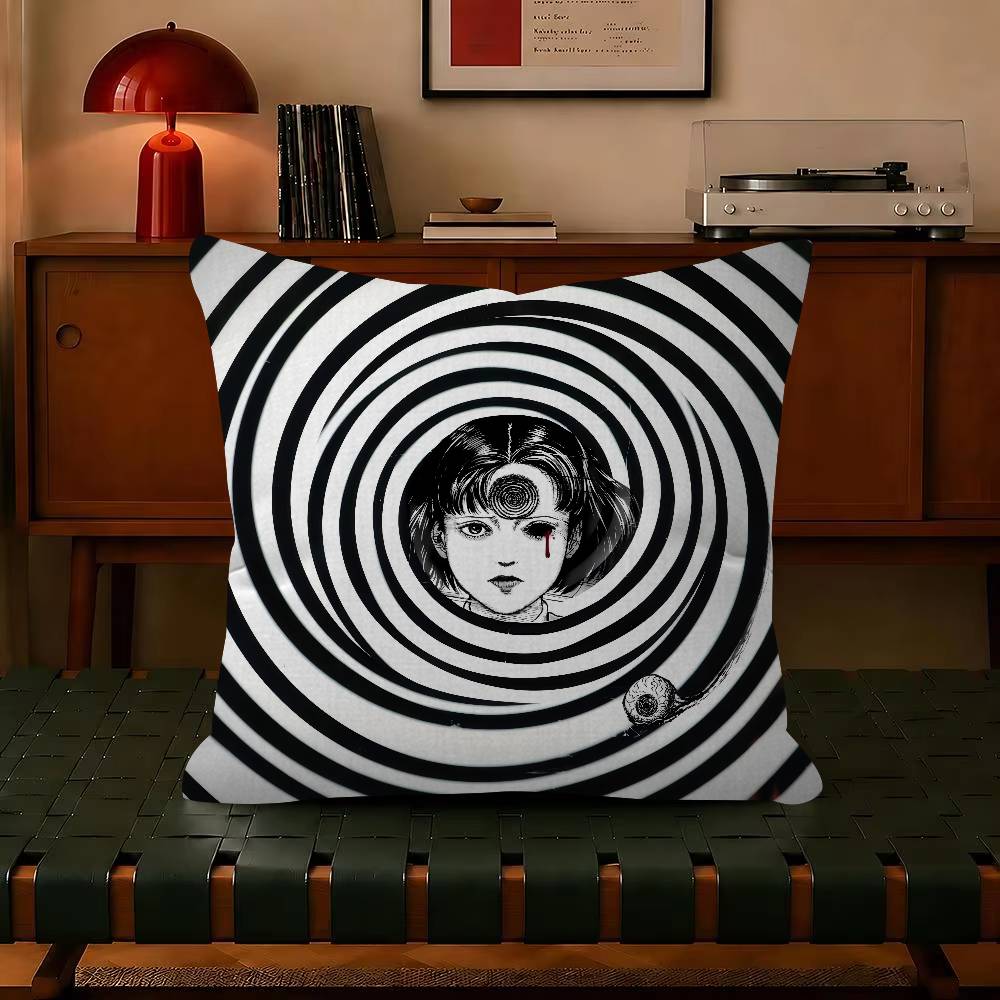 Japan Classic Anime JJunji Ito Edit Cushion Cover Pillowcase Upholstery Sofa Throw Pillow Home Decor Pillowcas