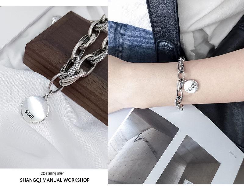 Korean Copper Dream Bracelet: Women's Retro Fashion Letter Wristband, Artistic Niche Jewelry Trend.