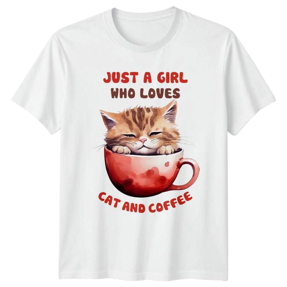 Just A Girl Who Loves Cat Unisexs TShirt Cat Coffee Gift For Her S