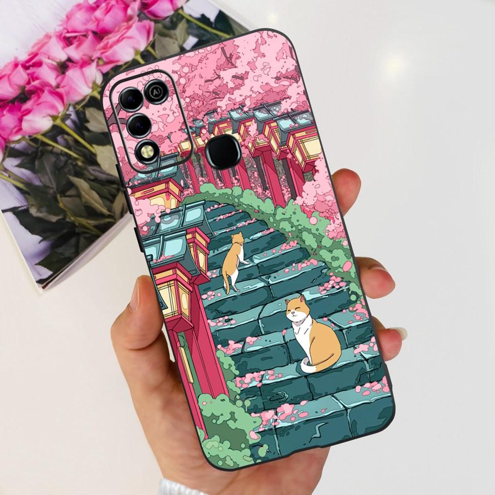 For Infinix Hot 11 Play 6.82" Soft Silicone Phone Cases For Infinix Hot 11 Play 11play 10Play Cover Luxury Flowers Funda Capa