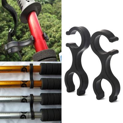 2Pcs 8-Shaped Hiking Pole Clips Rubber Double Rods Buckle Connector Trekking Pole Clamps for Hiking Camping Travelling