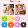 Cute Colorful Donut Shaped Squeaky Dog Toy Soft Latex Material Pet Chew Toy For Teething And Interactive Play