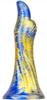 Dukix Fantasy Dildo 12 X 3.5cm Blue-Gold - MetallicAnal - Unusual Dildos